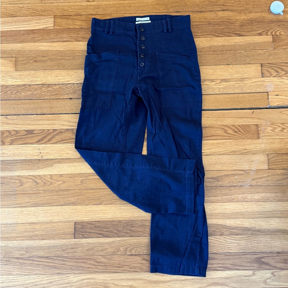 Urban Outfitters Navy High-Rise Button Front Pants